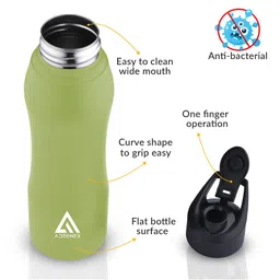 ADRENEX Green & Black Stainless Steel Water Bottle image 3