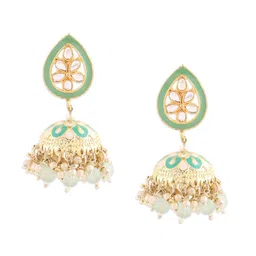 Zaveri Pearls Gold Plated Dome Shaped Jhumkas image 2