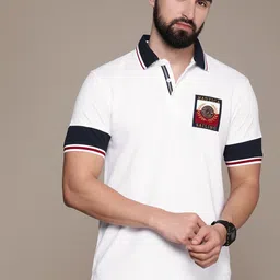 Nautica Brand Logo Embroidered Polo Collar Pure Cotton T-shirt image 2
