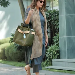 GoSriKi Notch Neck Straight Kurta With Trousers & Dupatta image 3