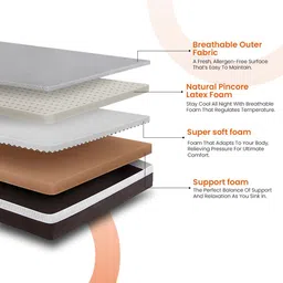 Sleepyhead Laxe Natural Pincore Latex 8" Double Mattress (72x48 Inch) image 2