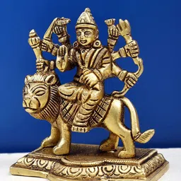 Exotic India Religious Eight Armed Blessing Goddess Durga Idol Showpiece image 2