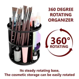 Aura Black 360 Rotating Desk Storage Organizer Tray image 5