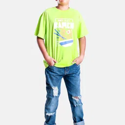 KiddoPanti Boys Graphic Printed Oversized T-shirt image 3