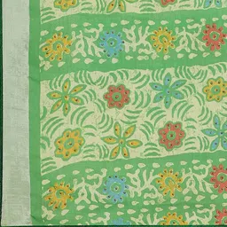 Saree mall Green & Off-White Block Print Saree image 5