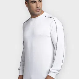 Red Tape Men White Solid Pullover Sweater image 5