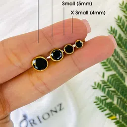 ORIONZ Men 925 Sterling Silver Cubic Zirconia Brilliant Bezel Circular Studs image 3
