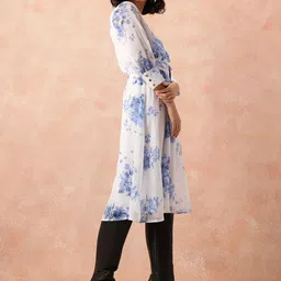 all about you Floral Print A-Line Midi Dress with Belt image 5