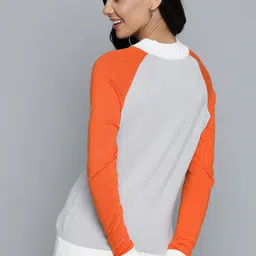 Mast & Harbour Women Grey & Orange Solid Pullover image 5