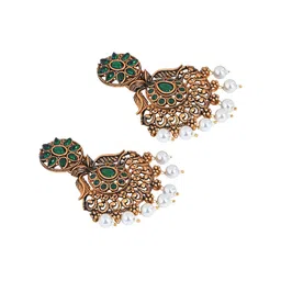 TEEJH Gold-Toned Contemporary Drop Earrings image 5