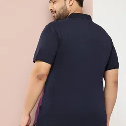 Sztori Plus Size Striped Polo Collar T-shirt image 3