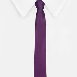 Tossido Purple Solid Broad Tie image 3