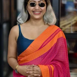 Suta Blue Solid Saree Blouse image 3