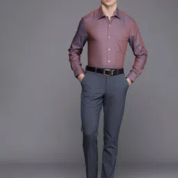 Louis Philippe Men Checked Super Slim Fit Formal Trousers image 5