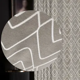 URBAN SPACE Brown & White 2 Pieces Geometric Printed Jacquard Window Curtains image 5