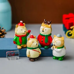 eCraftIndia 4 Pieces Green & Red Christmas Figurines image 3