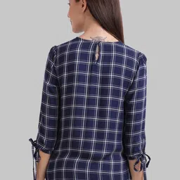 Parx Women Blue Checked Top image 2