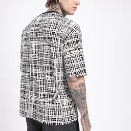 glitchez Cool Touch Selfdesign Monochrome Oversized T-shirt image 4