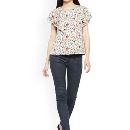 Gipsy Women Cream-Coloured Printed Top image 5
