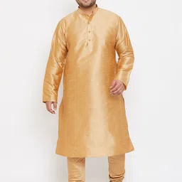 VASTRAMAY Men Gold-Toned Kurta image 3