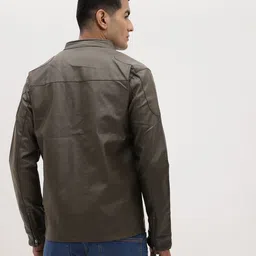The Roadster Life Co. Faux Leather Mock Collar Tailored Jacket image 3