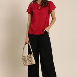 all about you Women Red Solid Top image 5