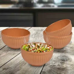 urban chef Ceramic Yellow 500 ML Serving Bowl Set of 4 image 1