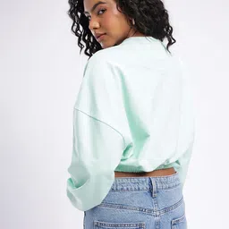 glitchez Urban Nomad Printed Boxy Crop Sweatshirt image 2