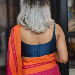 Suta Blue Solid Saree Blouse image 5