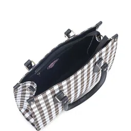 ALL ABOUT HER Checked Structured Tote Bag with Bow Detail image 2