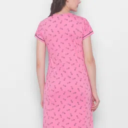 AV2 Peach-Coloured Floral Printed Maternity Nightdress image 3