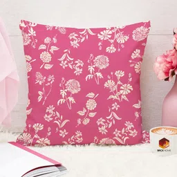 STITCHNEST Pink & White Set of 5 Square Cushion Covers image 5