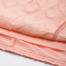 Varanga Women Peach-Coloured & Golden Ethnic Motifs Embroidered Anarkali Kurta image 4