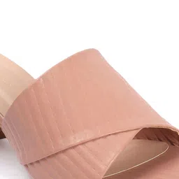 Mast & Harbour Women Textured Party Block Sandals with Laser Cuts image 4