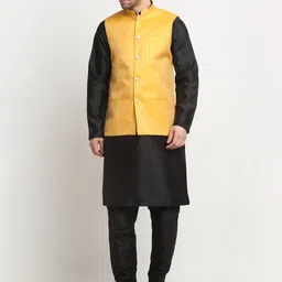 KRAFT INDIA Striped Woven Design Nehru Jackets image 5