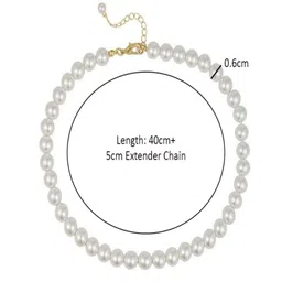 AQUASTREET Dianty Chain White 4mm Pearls Beaded Necklace image 4