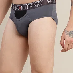 DISPENSER Pack Of 3 Stretchable Mid-Rise Basic Briefs- S4-Brief-Black-Grey-Wine-M image 5