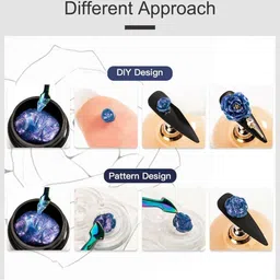 ROSALIND Fantasy Carved Glue Glitter Carving Gel Nail Polish - Shade A764 image 2