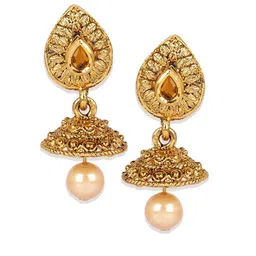 ANIKAS CREATION Gold-Plated Beige Stone-Studded Ball Chain-Style Multilayer Jewellery Set image 5