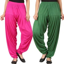 wellfitlook Solid Cotton Viscose Blend Women Harem Pants image 1