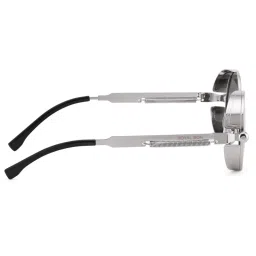 Royal Son Black Polarized Steampunk Round Sunglasses image 5