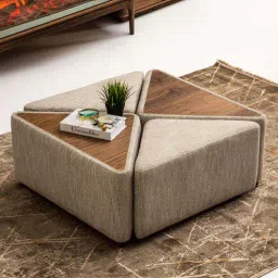 boztas Aston Fabric Coffee Table In Beige Color Set Of 4-picture-15