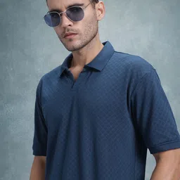 The Roadster Life Co. Men Textured Polo Collar T-shirt-picture-24