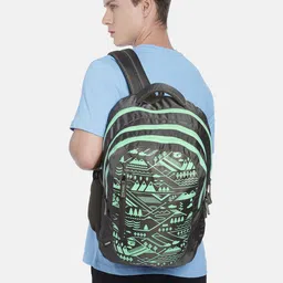 Gear Unisex Grey & Mint Green Printed Laptop Backpack image 2