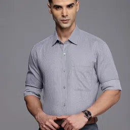 Raymond Self Design Slim Fit Opaque Pure Cotton Formal Shirt image 1