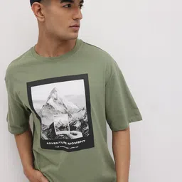 The Roadster Life Co. Relaxed Fit Printed Pure Cotton T-shirt-picture-12