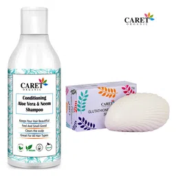 CARET ORGANIC Aloe vera & Neem Shampoo- 200 ml & Glutathione Vitamin C Soap Combo - 75 g-picture-41