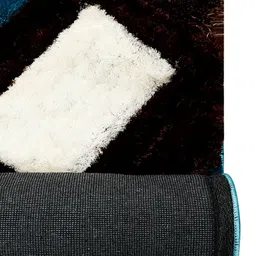 PRESTO Brown & Teal Blue Printed Anti-Skid Carpet image 3