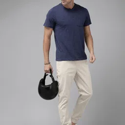 The Roadster Life Co. Men Mid-Rise Joggers Trousers With Drawstring Closure image 5