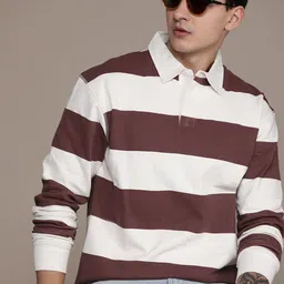 Roadster Men Striped Relaxed Fit Polo Collar T-shirt-picture-49